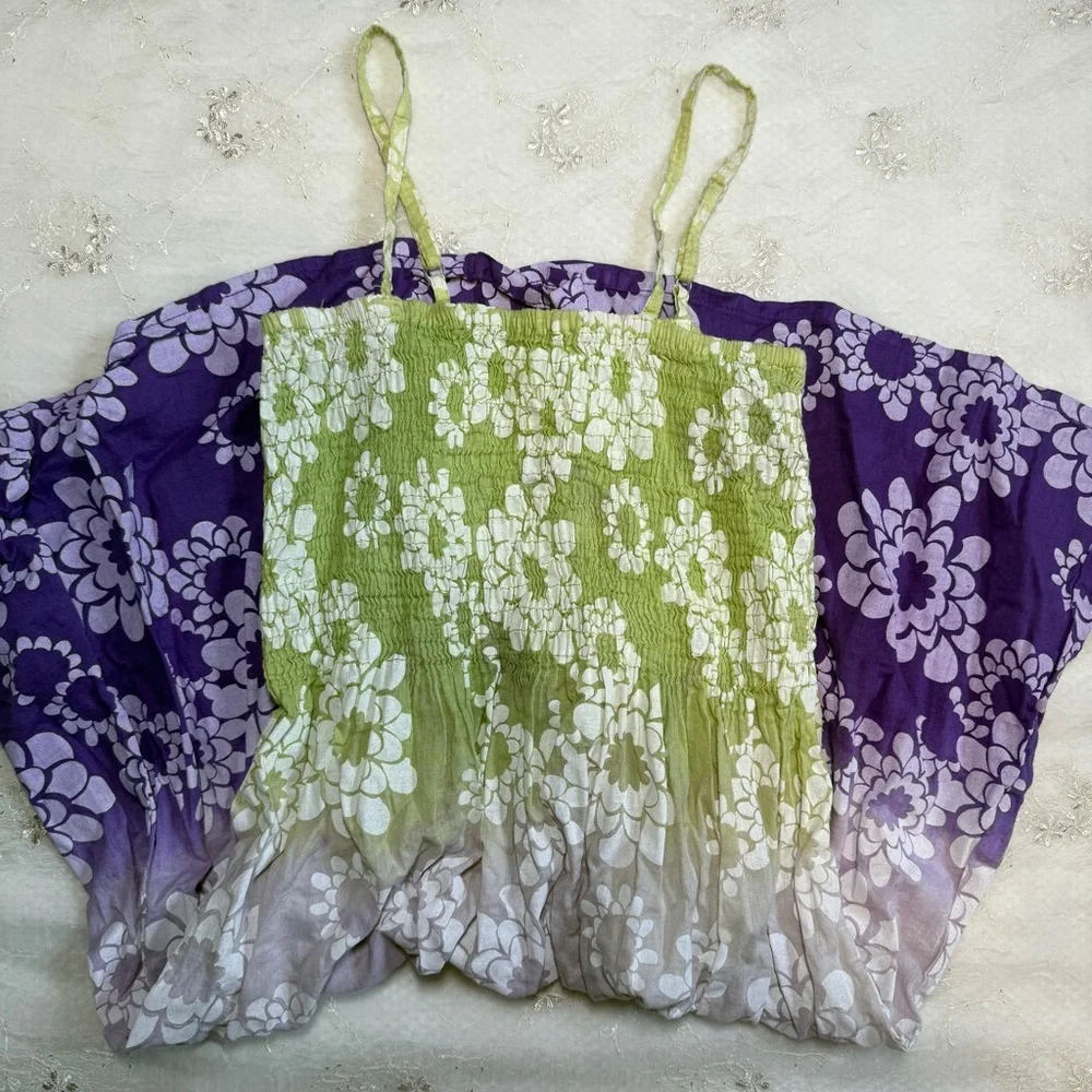 Vintage Y2K Ocean Breeze Floral Ombre Dress – Size Medium – Small Flaw - Picture 6 of 7